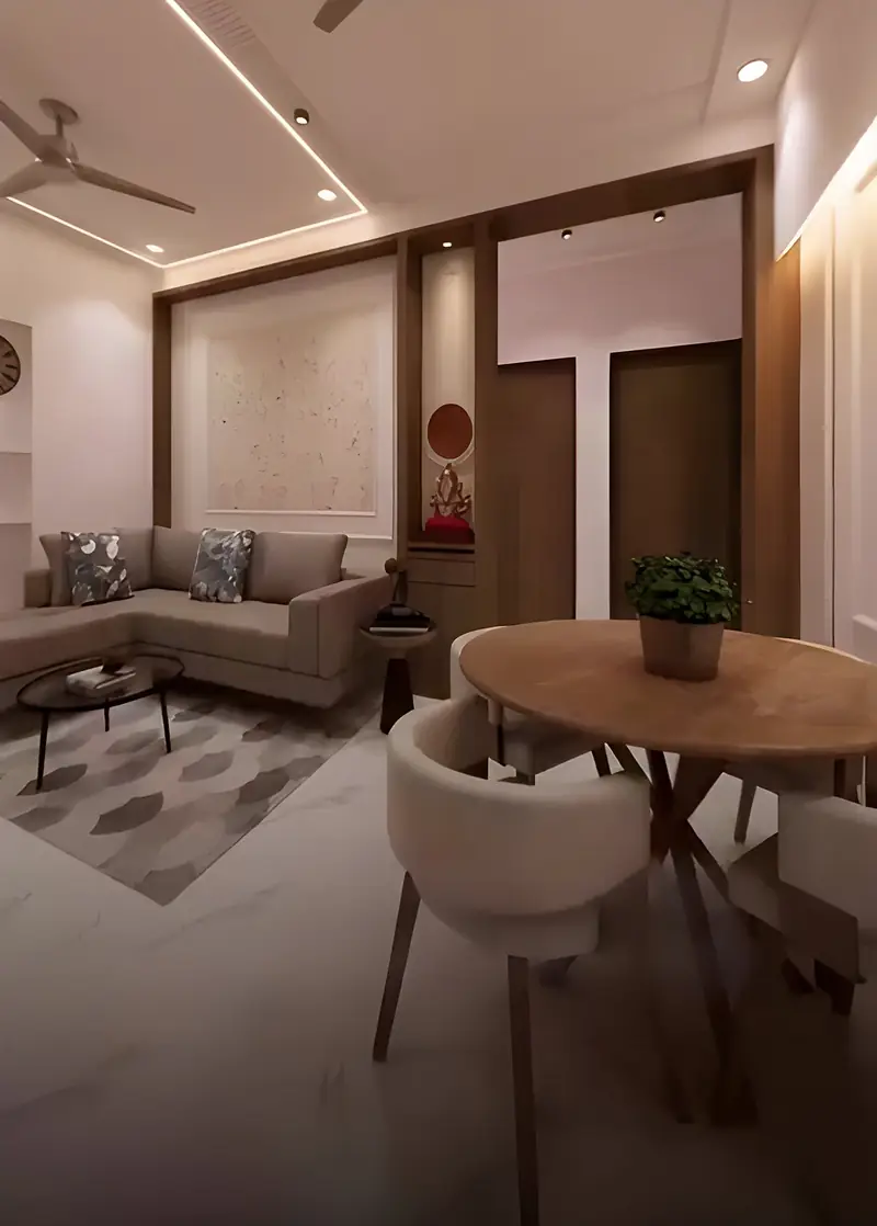 Living room of the ready sample house