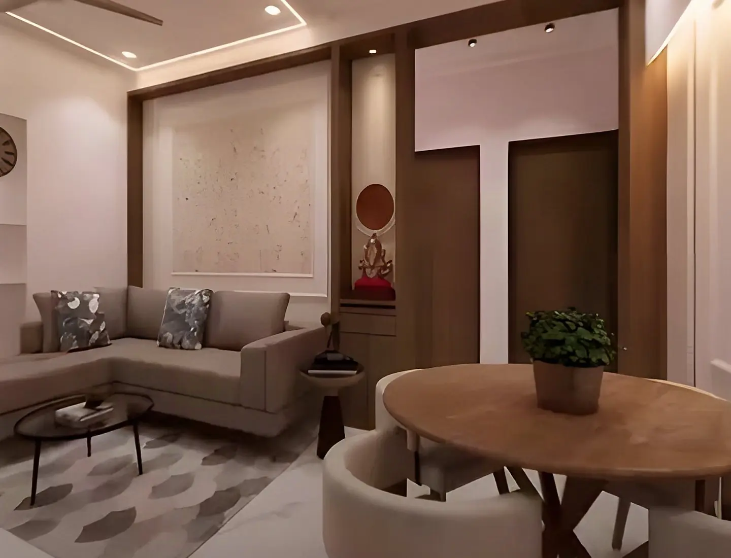 Living room of the sample house