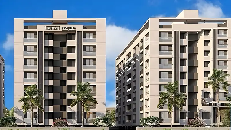 The three Trident Skyline towers on Nadiad–Dakor Road